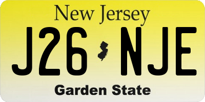 NJ license plate J26NJE