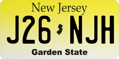 NJ license plate J26NJH
