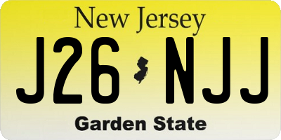 NJ license plate J26NJJ
