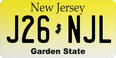 NJ license plate J26NJL