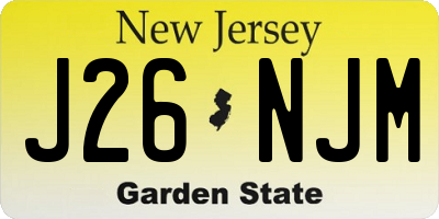 NJ license plate J26NJM