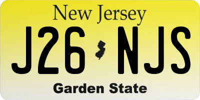 NJ license plate J26NJS