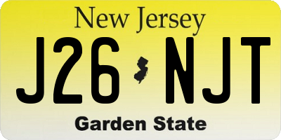 NJ license plate J26NJT