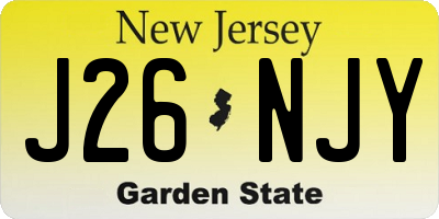 NJ license plate J26NJY