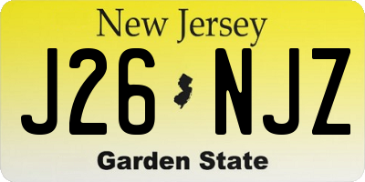 NJ license plate J26NJZ