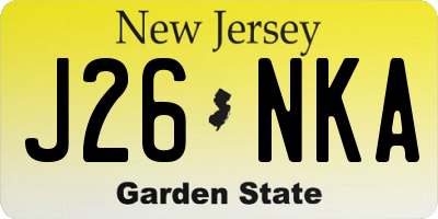 NJ license plate J26NKA