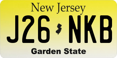 NJ license plate J26NKB