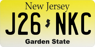 NJ license plate J26NKC