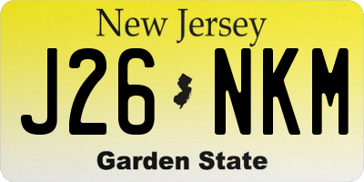 NJ license plate J26NKM