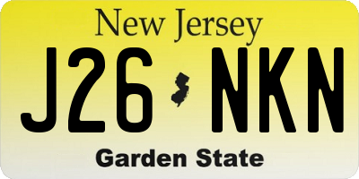 NJ license plate J26NKN