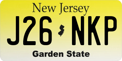 NJ license plate J26NKP