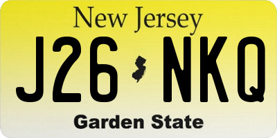 NJ license plate J26NKQ
