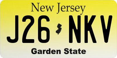 NJ license plate J26NKV