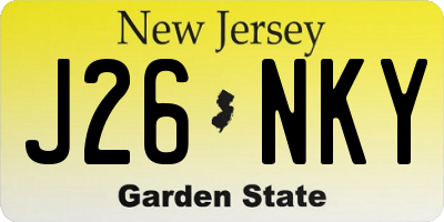 NJ license plate J26NKY