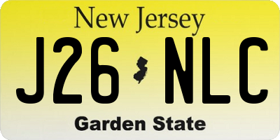 NJ license plate J26NLC