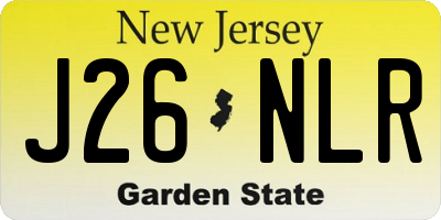 NJ license plate J26NLR