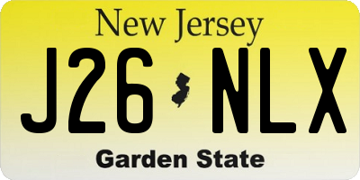 NJ license plate J26NLX