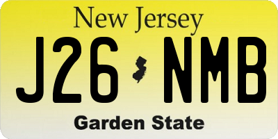 NJ license plate J26NMB