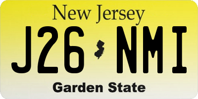 NJ license plate J26NMI