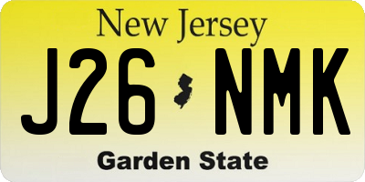 NJ license plate J26NMK