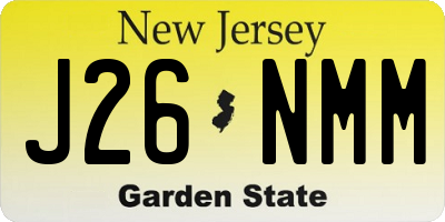 NJ license plate J26NMM