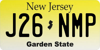 NJ license plate J26NMP