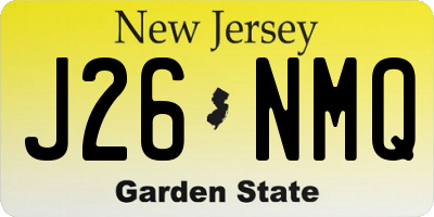 NJ license plate J26NMQ