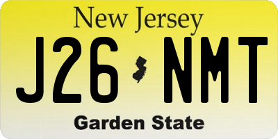 NJ license plate J26NMT