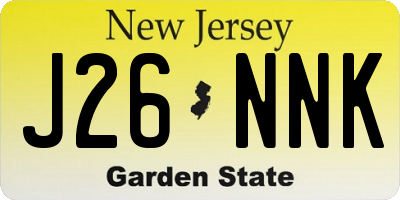 NJ license plate J26NNK