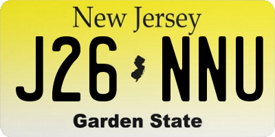 NJ license plate J26NNU