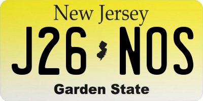 NJ license plate J26NOS