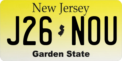 NJ license plate J26NOU
