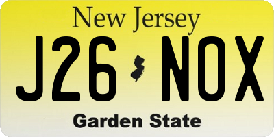 NJ license plate J26NOX