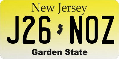 NJ license plate J26NOZ