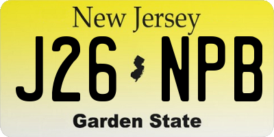 NJ license plate J26NPB