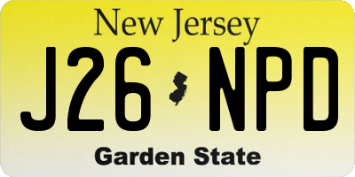 NJ license plate J26NPD