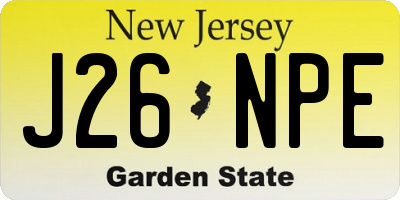 NJ license plate J26NPE