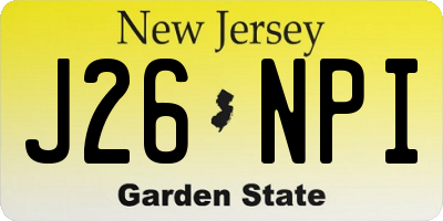 NJ license plate J26NPI