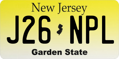 NJ license plate J26NPL
