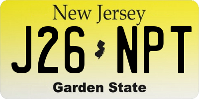 NJ license plate J26NPT
