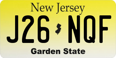 NJ license plate J26NQF