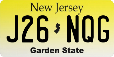 NJ license plate J26NQG