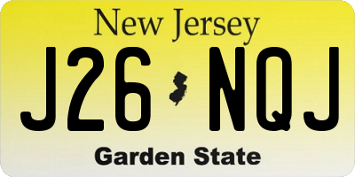 NJ license plate J26NQJ