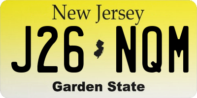 NJ license plate J26NQM