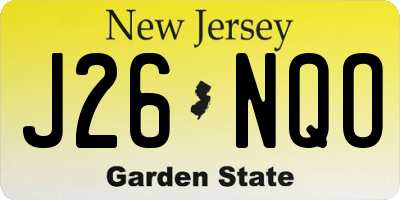 NJ license plate J26NQO