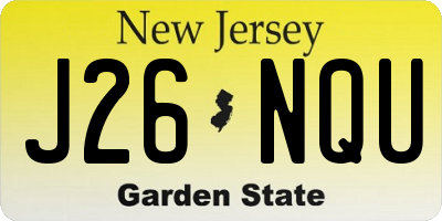 NJ license plate J26NQU