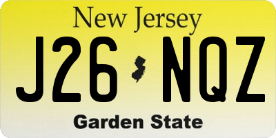 NJ license plate J26NQZ