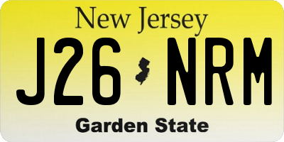 NJ license plate J26NRM