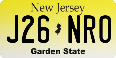 NJ license plate J26NRO