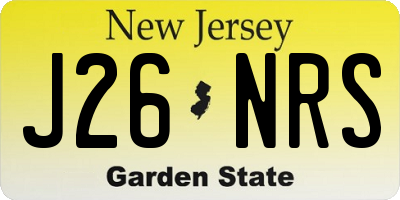 NJ license plate J26NRS